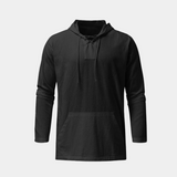 Men's Hooded Lace-Up Henley Shirt