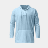 Men's Hooded Lace-Up Henley Shirt