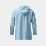 Men's Hooded Lace-Up Henley Shirt