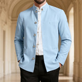 Men's Mandarin-Collar Button-Front Lightweight Jacket