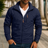 Men's Wind-Resistant Stand-Collar Full-Zip Outdoor Jacket