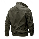 Men's Field-Style Utility Jacket with Stand Collar