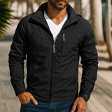 Men's Wind-Resistant Stand-Collar Full-Zip Outdoor Jacket
