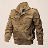 Men's Field-Style Utility Jacket with Stand Collar