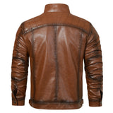 Men's Faux Leather Zip Front Jacket