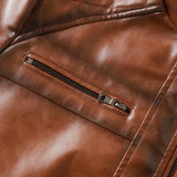 Men's Faux Leather Zip Front Jacket