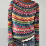 Women's Long Sleeve Fair Isle Knit Sweater