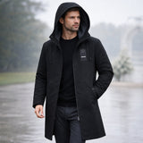 Men's Waterproof Windproof Hooded Long Rain Jacket
