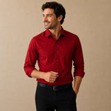 Men's Tailored Long Sleeve Shirt with Point Collar