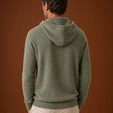 Men's Hooded Knit Sweater with Adjustable Drawstring