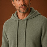 Men's Hooded Knit Sweater with Adjustable Drawstring