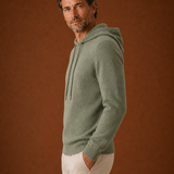 Men's Hooded Knit Sweater with Adjustable Drawstring