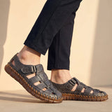 Men's Woven Leather Fisherman Sandals