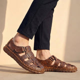 Men's Woven Leather Fisherman Sandals