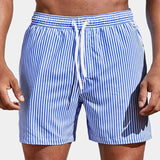 Men's Striped Drawstring Swim Shorts