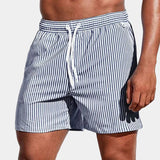 Men's Striped Drawstring Swim Shorts
