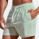 Men's Striped Drawstring Swim Shorts