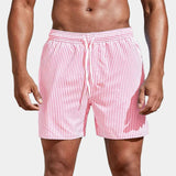 Men's Striped Drawstring Swim Shorts