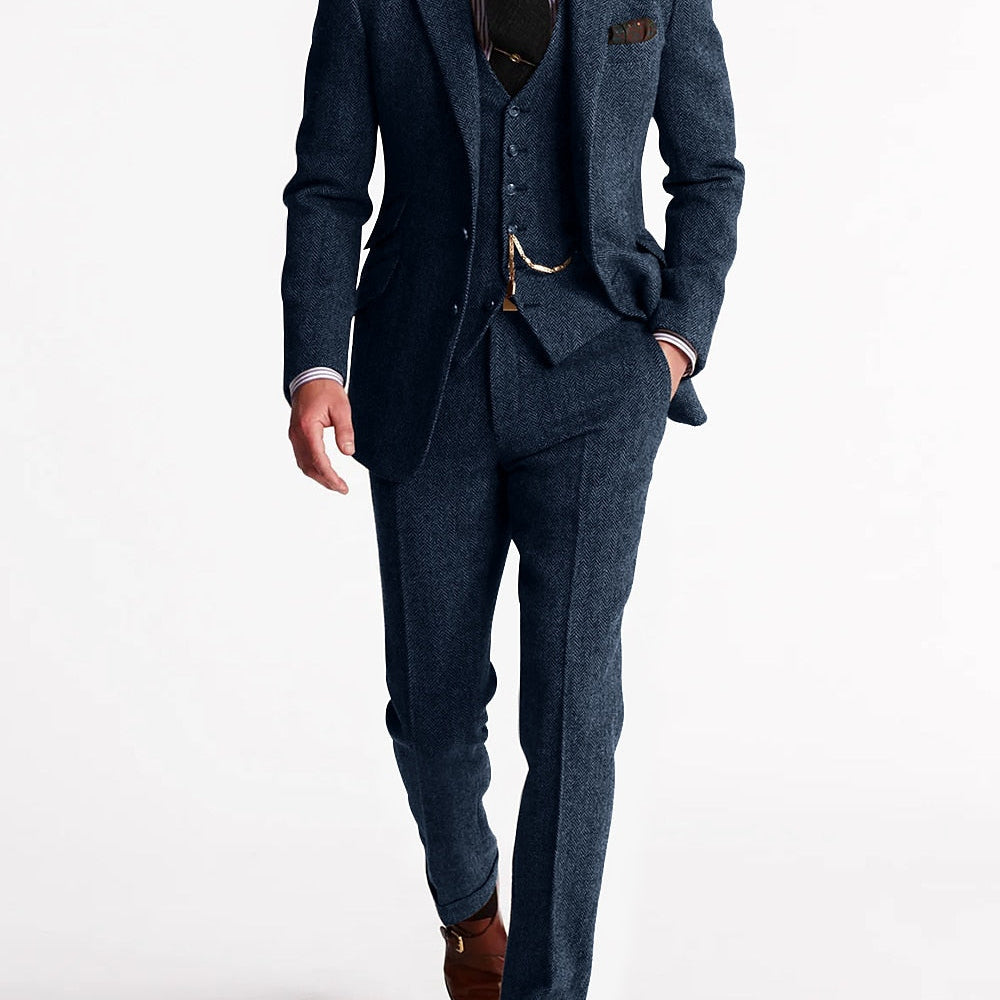 Men's Slim Fit Three-Piece Suit Set