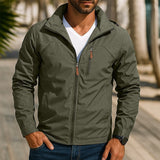 Men's Wind-Resistant Stand-Collar Full-Zip Outdoor Jacket