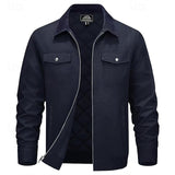 Men's Collared Utility Jacket with Roomy Pockets
