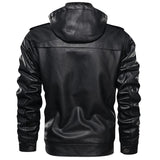 Men's Hooded Faux Leather Utility Jacket