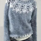 Women's Long Sleeve Fair Isle Knit Sweater