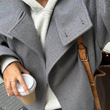 Women's Structured Wool Stand Collar Jacket