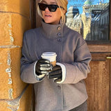 Women's Structured Wool Stand Collar Jacket