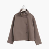 Women's Structured Wool Stand Collar Jacket