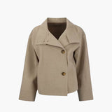 Women's Structured Wool Stand Collar Jacket