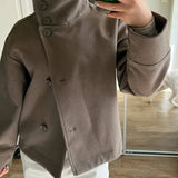 Women's Structured Wool Stand Collar Jacket