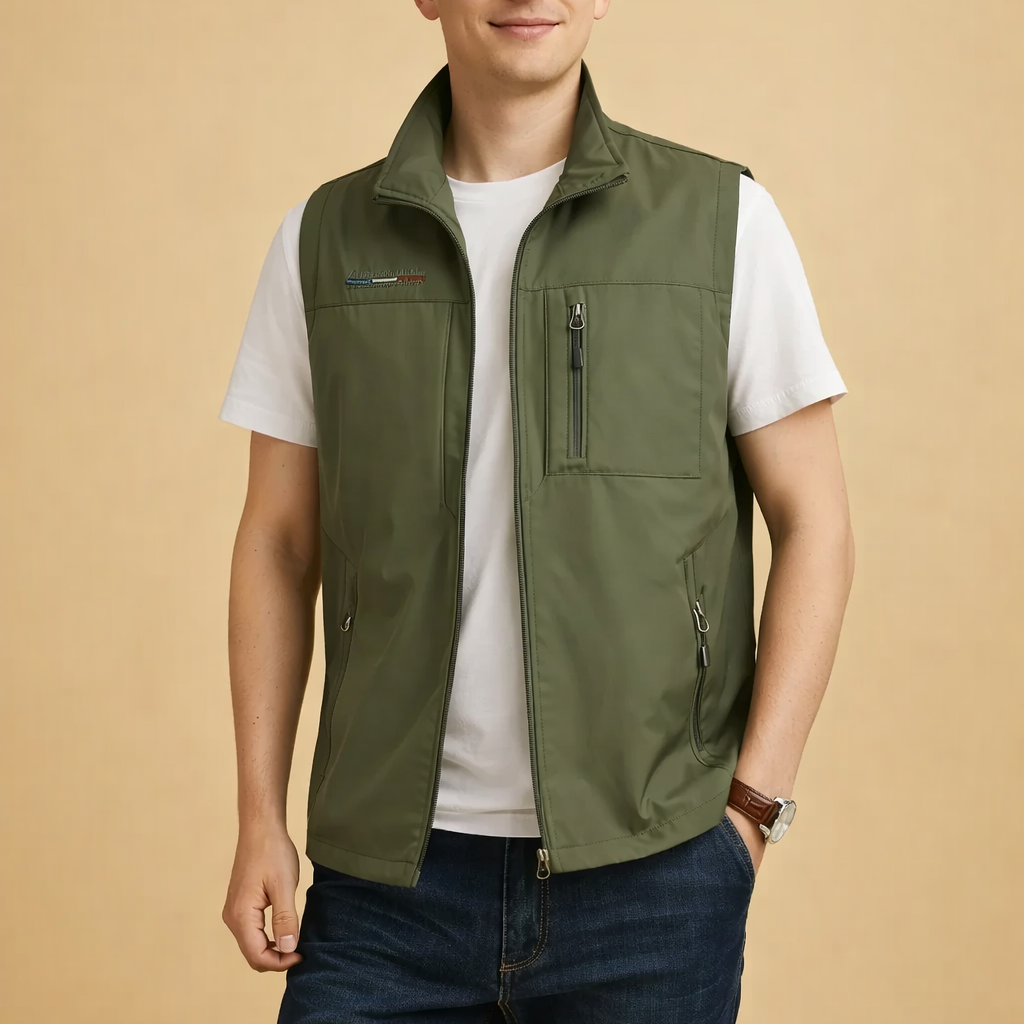 Men's Lightweight Zip Front Utility Vest
