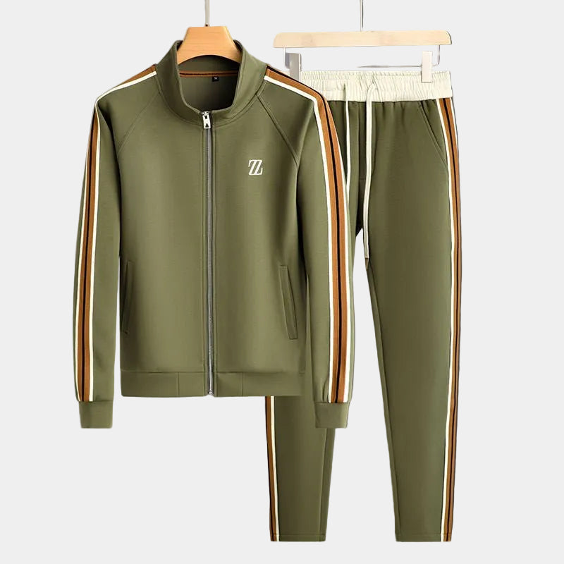 Men's Zip-Up Track Jacket and Pants Set