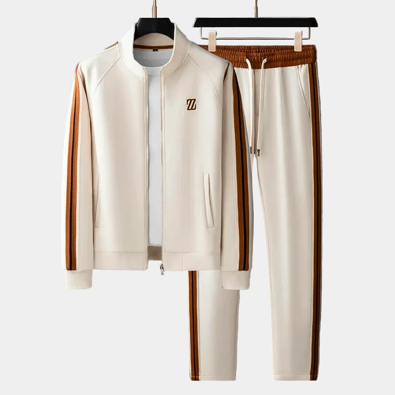 Men's Zip-Up Track Jacket and Pants Set