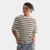 Men's Oversized Striped Crew Neck T-Shirt