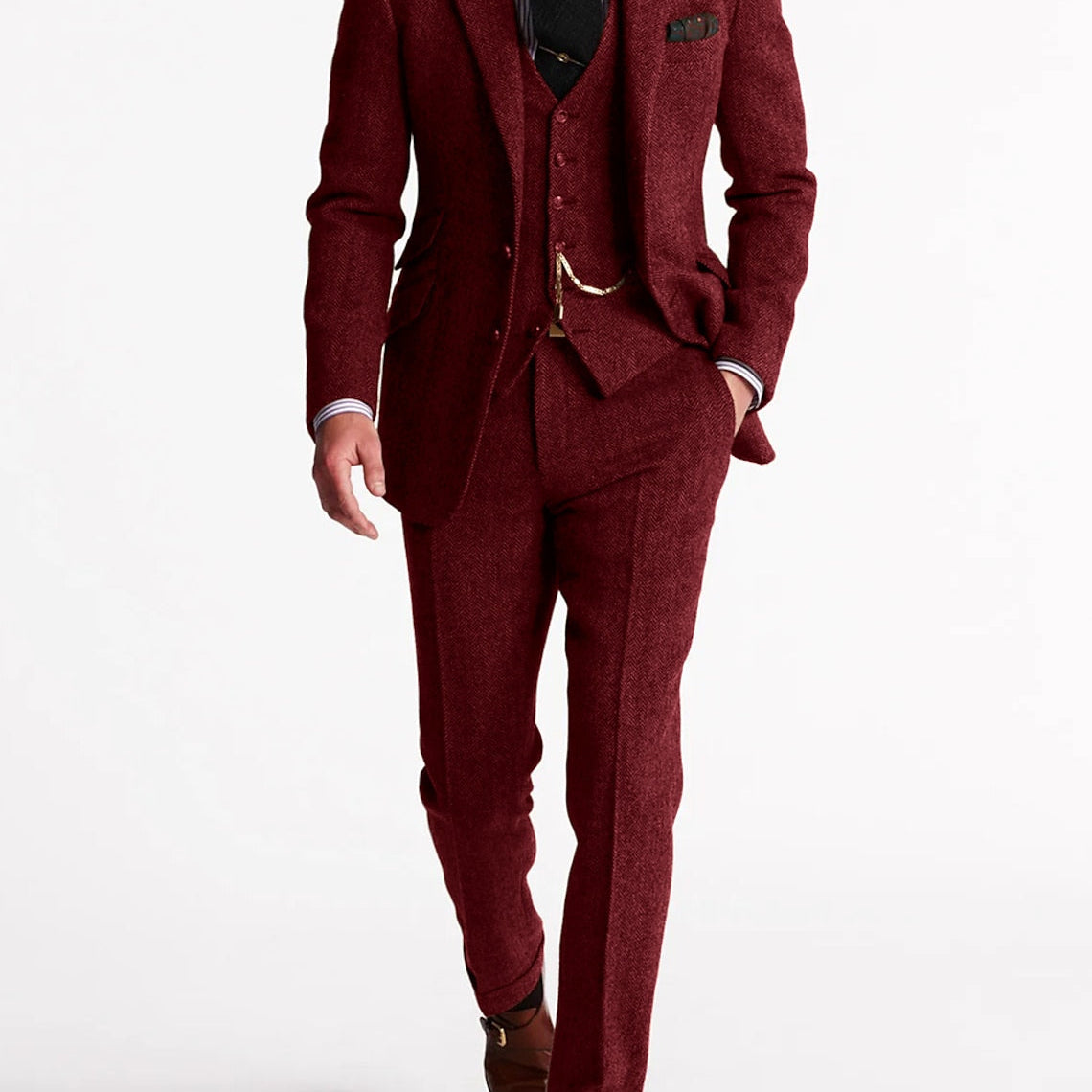 Men's Slim Fit Three-Piece Suit Set