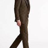 Men's Slim Fit Checked Three Piece Suit