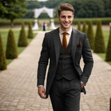 Men's Green Tweed Knitted Vest