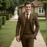 Men's Green Tweed Knitted Vest