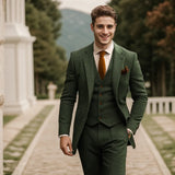 Men's Green Tweed Knitted Vest