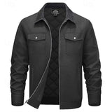 Men's Collared Utility Jacket with Roomy Pockets