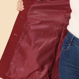 Women's Tailored Longline Single-Breasted Collared Coat