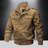 Men's Field-Style Utility Jacket with Stand Collar
