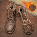 Men's Fleece Lined Leather Hiking Boots