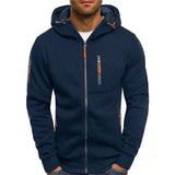 Men's Full-Zip Hooded Sweatshirt with Zippered Pockets