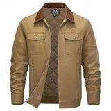Men's Collared Utility Jacket with Roomy Pockets