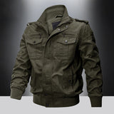 Men's Field-Style Utility Jacket with Stand Collar