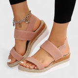 Women's Elastic Strap Cushioned Slip-On Sandals