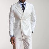 Men's Camel Double-Breasted Two Piece Set